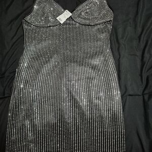 Elegant Black and Silver Women's Dress